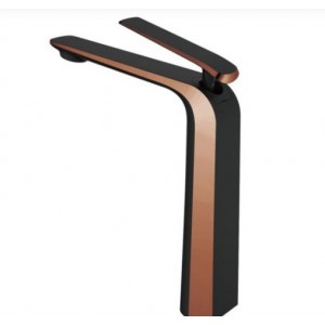 Esperia Matt Black & Rose Gold Tall Basin Mixer